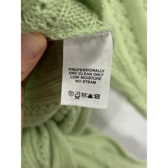 Laundry By Shelli Segal Cashmere Cardigan Wrap Sweater Green Sz Medium Tie Front - Picture 6 of 10